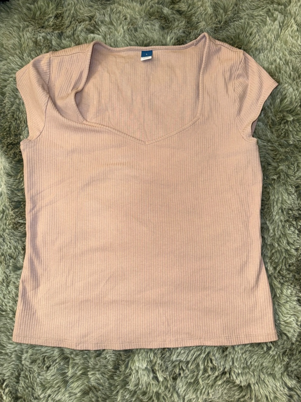 Old Navy Ribbed Scoop Neck Tee - Light Blush